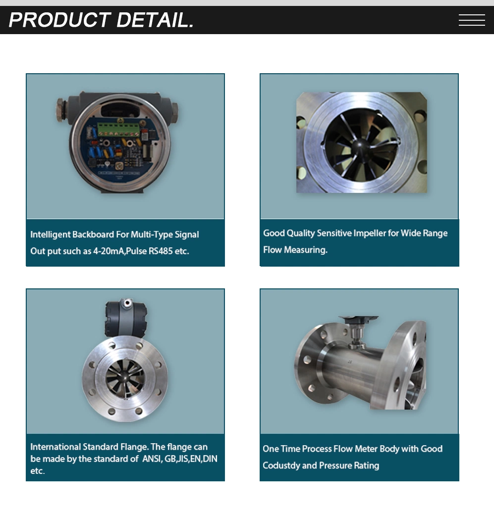 Frequency Signal Remote Totalizer Gasoline Oil Flowmeter Liquid Turbine Flow Meter