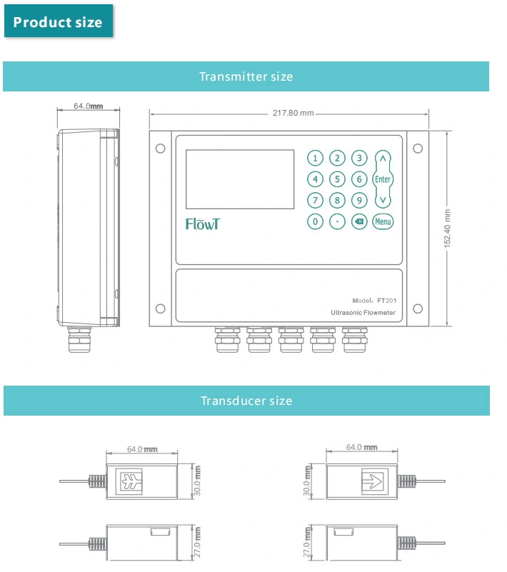 Factory Price Sale Clamp on Wall Mounted Ultrasonic Flowmeter Ultrasonic Flow Meter Sensor