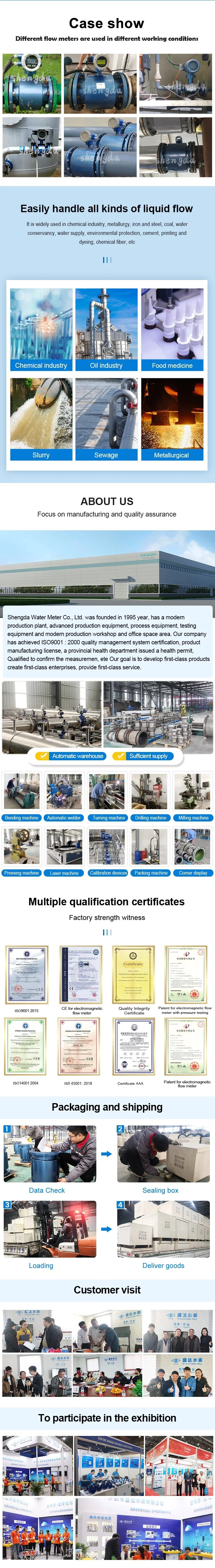 Industrial Waste Water Flow Meter Price Electromagnetic Flow Meter in Stock