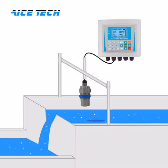 Medidor de fluxo ultrassônico de esgoto de canal aberto para medição de nível de água Aice Tech